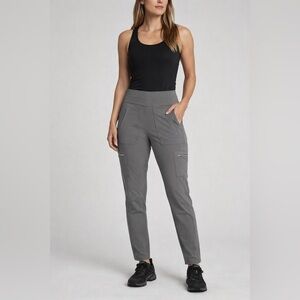 Athleta Headlands Hybrid Cargo Pants Gray Size 0 Hiking Travel Outdoor EUC